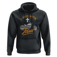Christian Biker Hoodie I Ride With Jesus Faith Motorcycle