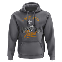 Christian Biker Hoodie I Ride With Jesus Faith Motorcycle