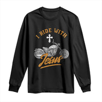 Christian Biker Long Sleeve Shirt I Ride With Jesus Faith Motorcycle