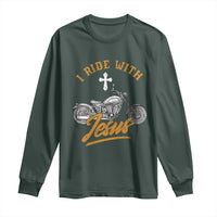 Christian Biker Long Sleeve Shirt I Ride With Jesus Faith Motorcycle