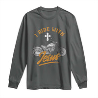 Christian Biker Long Sleeve Shirt I Ride With Jesus Faith Motorcycle