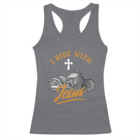 Christian Biker Racerback Tank Top I Ride With Jesus Faith Motorcycle