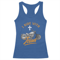 Christian Biker Racerback Tank Top I Ride With Jesus Faith Motorcycle