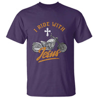 Christian Biker T Shirt I Ride With Jesus Faith Motorcycle