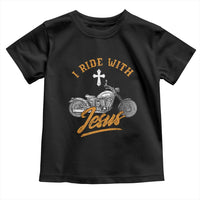 Christian Biker Toddler T Shirt I Ride With Jesus Faith Motorcycle