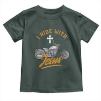 Christian Biker Toddler T Shirt I Ride With Jesus Faith Motorcycle