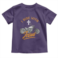 Christian Biker Toddler T Shirt I Ride With Jesus Faith Motorcycle