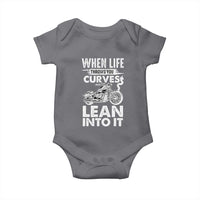 Funny Biker Baby Onesie When Life Throws You Curves Lean Into It Motorcycle