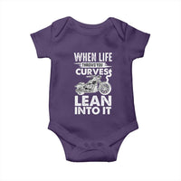 Funny Biker Baby Onesie When Life Throws You Curves Lean Into It Motorcycle