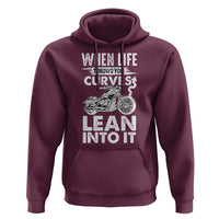 Funny Biker Hoodie When Life Throws You Curves Lean Into It Motorcycle