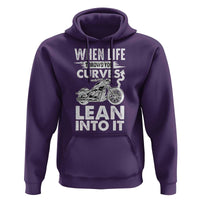 Funny Biker Hoodie When Life Throws You Curves Lean Into It Motorcycle