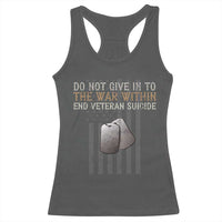 Veteran Suicide Awareness Racerback Tank Top Do Not Give In To The War Within Patriotic US Flag