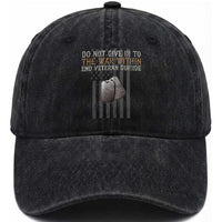 Veteran Suicide Awareness Washed Cotton Baseball Cap Do Not Give In To The War Within Patriotic US Flag