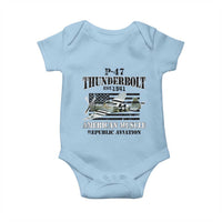 P-47 Thunderbolt WWII Airplane Baby Onesie American Muscle Vintage