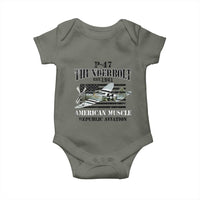 P-47 Thunderbolt WWII Airplane Baby Onesie American Muscle Vintage