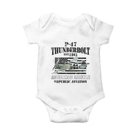 P-47 Thunderbolt WWII Airplane Baby Onesie American Muscle Vintage