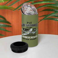P-47 Thunderbolt WWII Airplane 4 in 1 Can Cooler Tumbler American Muscle Vintage