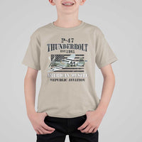 P-47 Thunderbolt WWII Airplane T Shirt For Kid American Muscle Vintage