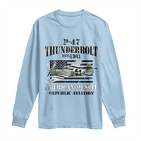 P-47 Thunderbolt WWII Airplane Long Sleeve Shirt American Muscle Vintage