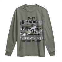 P-47 Thunderbolt WWII Airplane Long Sleeve Shirt American Muscle Vintage
