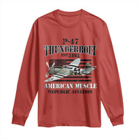 P-47 Thunderbolt WWII Airplane Long Sleeve Shirt American Muscle Vintage