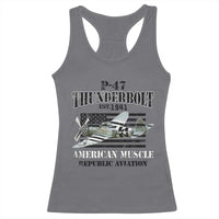 P-47 Thunderbolt WWII Airplane Racerback Tank Top American Muscle Vintage