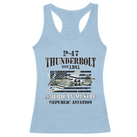P-47 Thunderbolt WWII Airplane Racerback Tank Top American Muscle Vintage