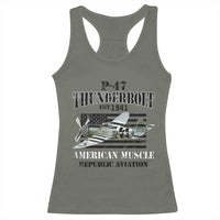 P-47 Thunderbolt WWII Airplane Racerback Tank Top American Muscle Vintage
