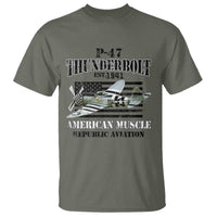 P-47 Thunderbolt WWII Airplane T Shirt American Muscle Vintage