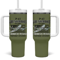P-47 Thunderbolt WWII Airplane Tumbler With Handle American Muscle Vintage