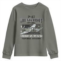 P-47 Thunderbolt WWII Airplane Youth Sweatshirt American Muscle Vintage