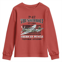 P-47 Thunderbolt WWII Airplane Youth Sweatshirt American Muscle Vintage