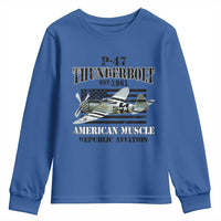 P-47 Thunderbolt WWII Airplane Youth Sweatshirt American Muscle Vintage