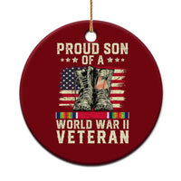 Proud Son Of World War 2 Veteran Ceramic Ornament WWII Vet Pride - Wonder Print Shop