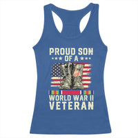 Proud Son Of World War 2 Veteran Racerback Tank Top WWII Vet Pride