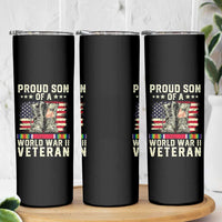 Proud Son Of World War 2 Veteran Skinny Tumbler WWII Vet Pride