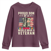 Proud Son Of World War 2 Veteran Youth Sweatshirt WWII Vet Pride
