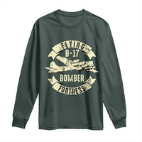 Vintage B-17 Bomber WW2 Aircraft Long Sleeve Shirt Plane Aviation Fighter Airplane Retro Grunge