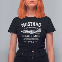 P-51 Mustang T Shirt For Women North American Aviation WW2 P51 Fighter Plane