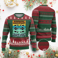 Retro World War 2 Memorabilia Ugly Christmas Sweater May Start Talking About WWII WW2 Gear - Wonder Print Shop