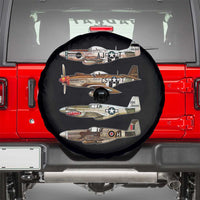 WW2 Warplanes B-17 P51 Spare Tire Cover Vintage WWII Fighter Planes Iconic Military Aircraft