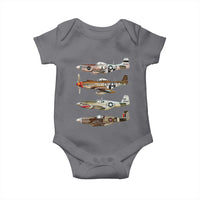 WW2 Warplanes B-17 P51 Baby Onesie Vintage WWII Fighter Planes Iconic Military Aircraft