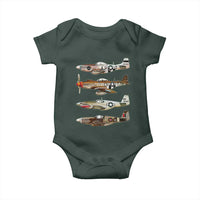 WW2 Warplanes B-17 P51 Baby Onesie Vintage WWII Fighter Planes Iconic Military Aircraft