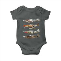 WW2 Warplanes B-17 P51 Baby Onesie Vintage WWII Fighter Planes Iconic Military Aircraft