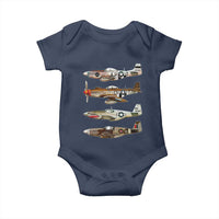 WW2 Warplanes B-17 P51 Baby Onesie Vintage WWII Fighter Planes Iconic Military Aircraft