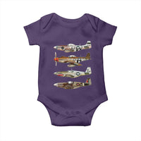 WW2 Warplanes B-17 P51 Baby Onesie Vintage WWII Fighter Planes Iconic Military Aircraft