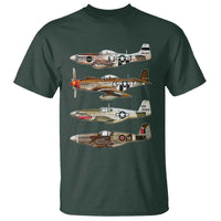 WW2 Warplanes B-17 P51 T Shirt Vintage WWII Fighter Planes Iconic Military Aircraft