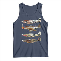WW2 Warplanes B-17 P51 Tank Top Vintage WWII Fighter Planes Iconic Military Aircraft