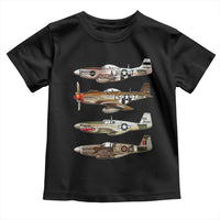 WW2 Warplanes B-17 P51 Toddler T Shirt Vintage WWII Fighter Planes Iconic Military Aircraft