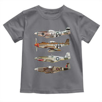 WW2 Warplanes B-17 P51 Toddler T Shirt Vintage WWII Fighter Planes Iconic Military Aircraft